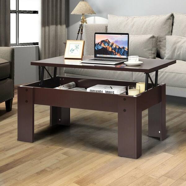 Solid Wood Lift Top Coffee Table with Drawers and Hidden Storage Compa –  SPS FURNTIURE