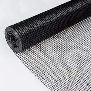 3 ft. H x 50 ft. W Galvanized Iron 19-Gauge Chain Link Fabric Roll in Black