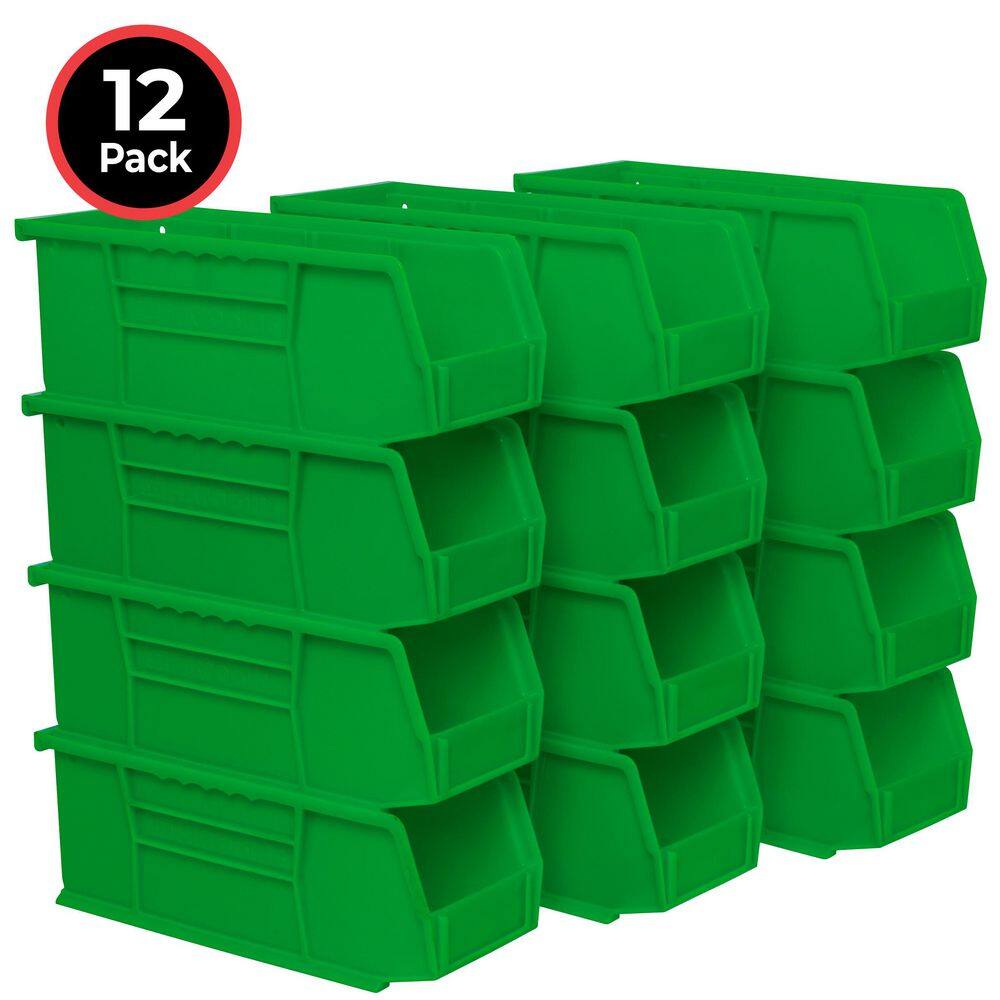 30224 Plastic Stackable Storage Bins, 11 in. x 4 in. x 4 in. Green, 12-pack price history on PriceWatchPro