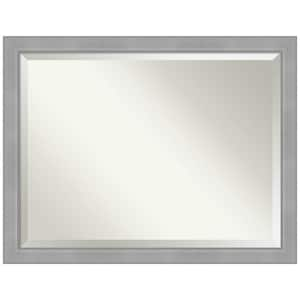 Medium Rectangle Vista Brushed Nickel Beveled Glass Modern Mirror (34.5 in. H x 44.5 in. W)