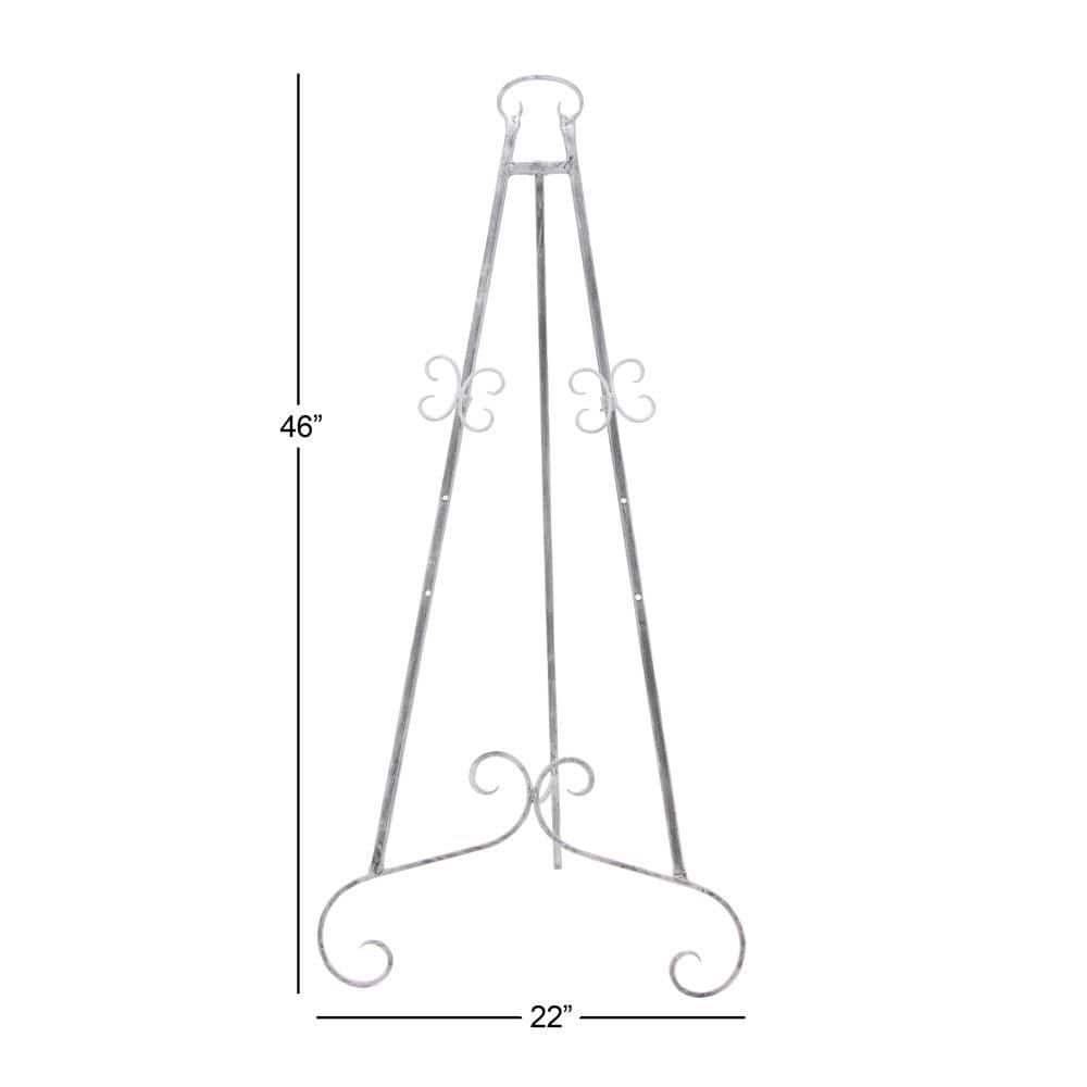 Gray Metal Adjustable Scroll Easel with Chain Support