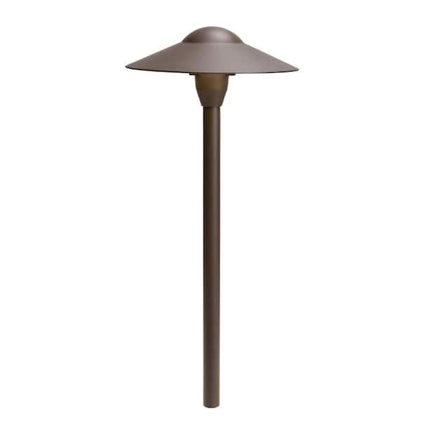 KICHLER Low Voltage 8 in. Textured Architectural Bronze Hardwired Weather Resistant Dome Path Light with No Bulbs Included