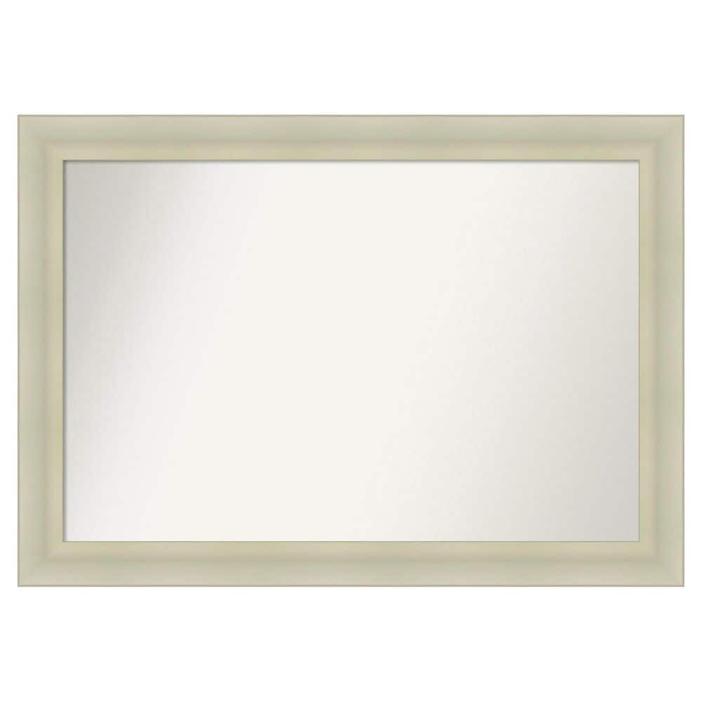 Oliver Warm Silver 41.25 in. x 29.25 in. Non-Beveled Modern Rectangle Wood Framed Bathroom Wall Mirror price history on PriceWatchPro