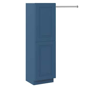 Greenwich Valencia Blue 64.5 in. H x 18 in. W x 12 in. D Plywood Laundry Room Wall Cabinet Tower and Rod with 2 Shelves