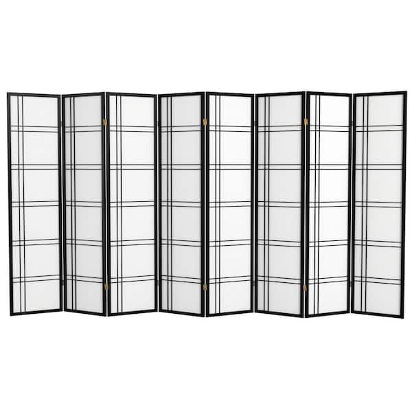 Oriental Furniture 6 ft. Black 8-Panel Room Divider