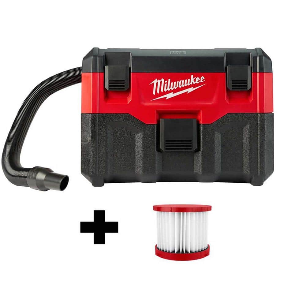 Milwaukee M18 18-Volt Gal. Lithium-Ion Cordless Wet/Dry Vacuum W/ Extra  Wet/Dry HEPA Filter 0880-20-49-90-1900 The Home Depot