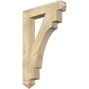 4 in. x 36 in. x 24 in. Douglas Fir Merced Arts and Crafts Rough Sawn Bracket