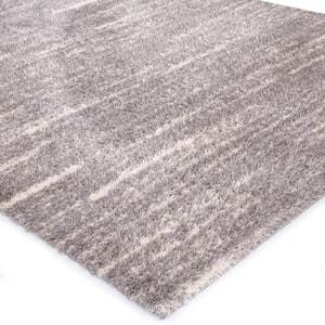 Abstract Shag Gray 7 ft. x 9 ft. Area Rug