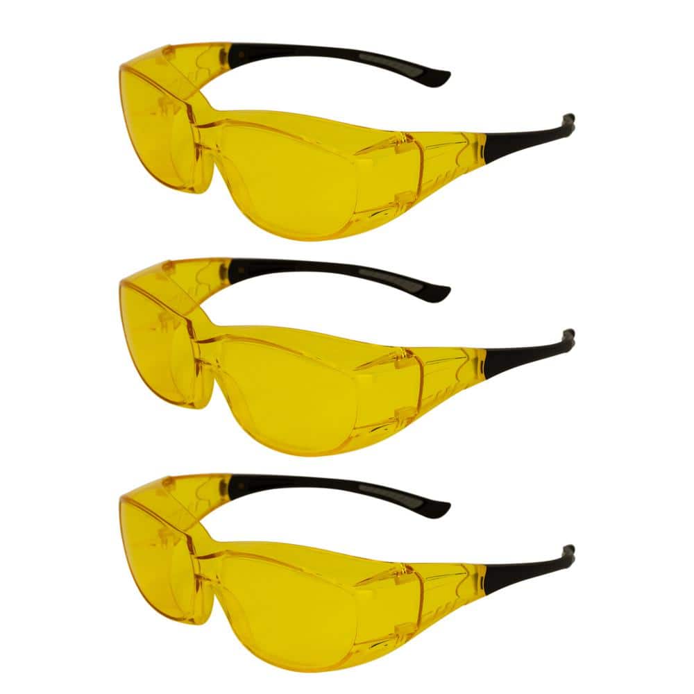 BISON LIFE PrimeX, Black, Amber Color Lens Temple Safety