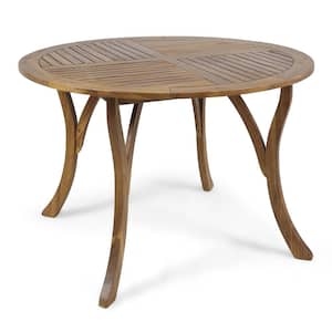 Brown Wood Outdoor Dining Table