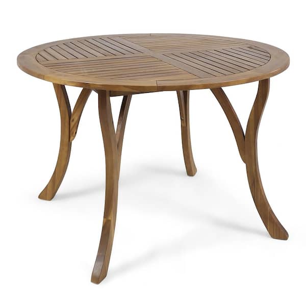 Sudzendf Brown Wood Outdoor Dining Table