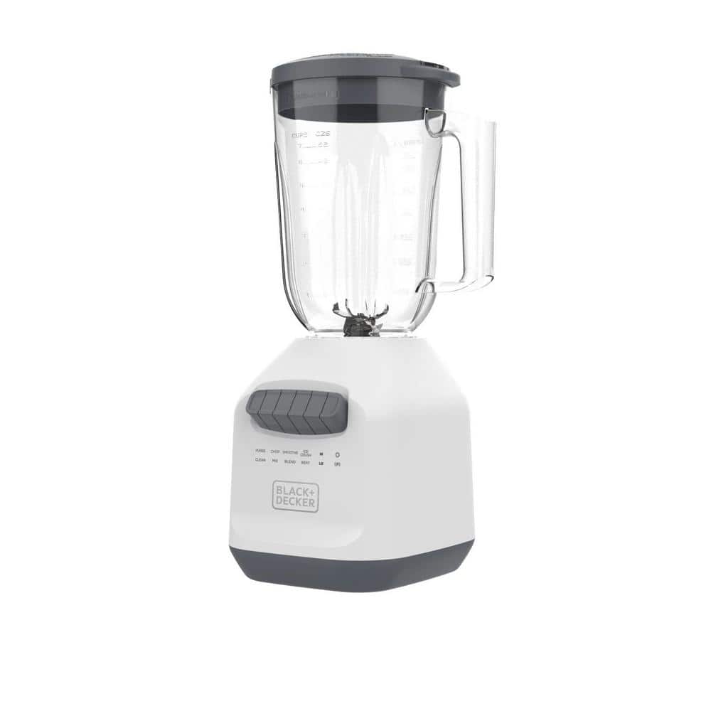 White 56oz Glass Jar Blender with Stainless Steel Blades