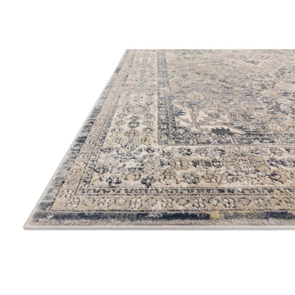 Reversible Oriental Blue Synthetic 32"x48" Stain-Resistant Rug