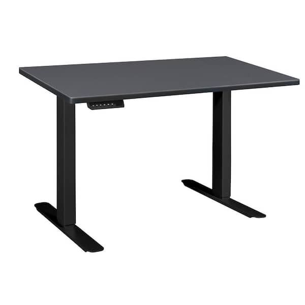 Regency Natalie 42 in. W Grey and Black Wood and Metal Height Adjustable Power Computer Desk