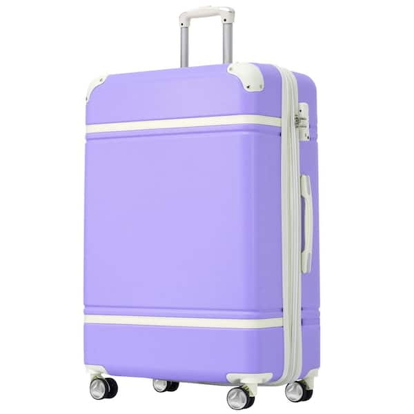 30 .71 in. Purple Expandable ABS Hardside Luggage Spinner 28" Suitcase with TSA Lock, Telescoping Handle, Wrapped Corner