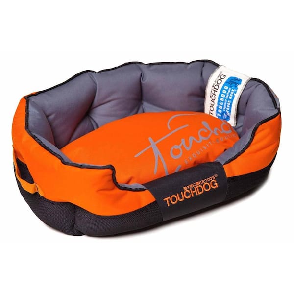 Touchdog Large Sunkist Orange and Black Bed