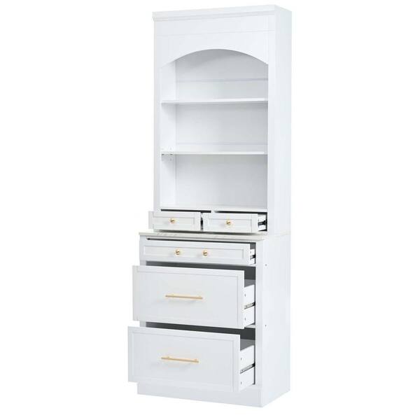 XUJMK Modern 25 in. W x 18 in. D x 84 in. H White Linen Cabinet