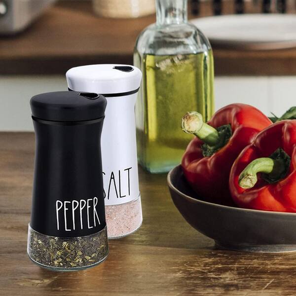 Lynzavix Farmhouse Stainless Steel Salt and Pepper Shakers Set