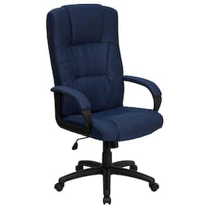 High Back Navy Blue Fabric Executive Swivel Office Chair