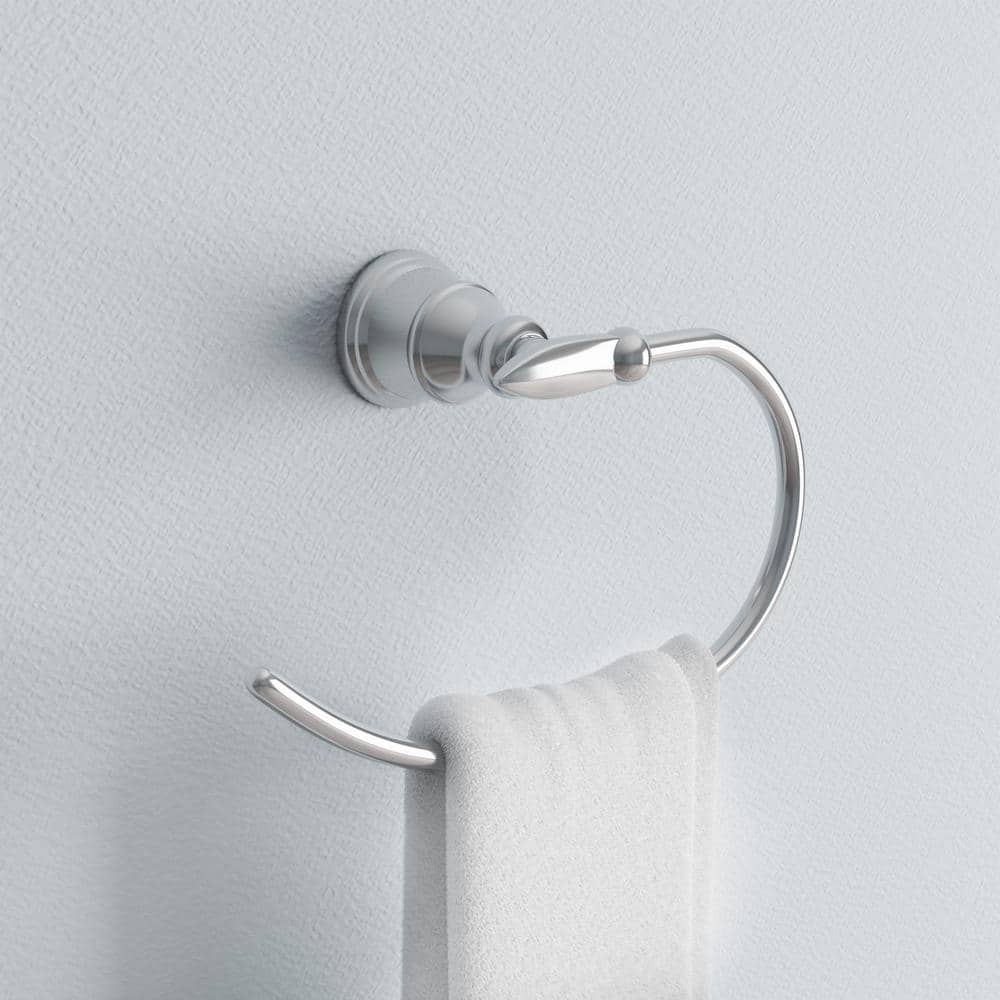 Avalon Polished Chrome Wall Mount Towel Ring