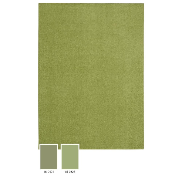 Essentials 6 ft. x 9 ft. Green Solid Contemporary Indoor/Outdoor Patio Area Rug