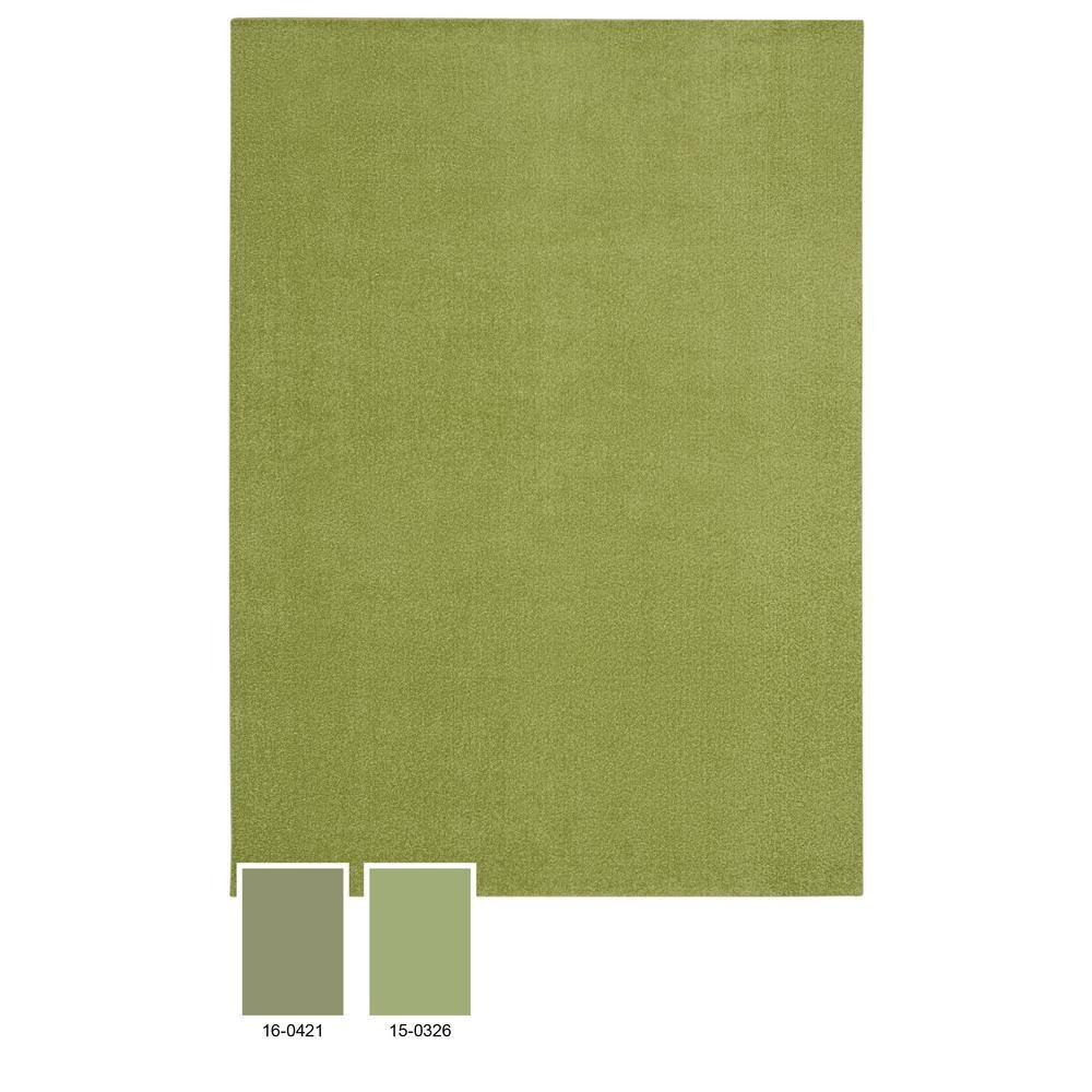 Mossy Green Square 7' Synthetic Flat-Woven Indoor/Outdoor Rug