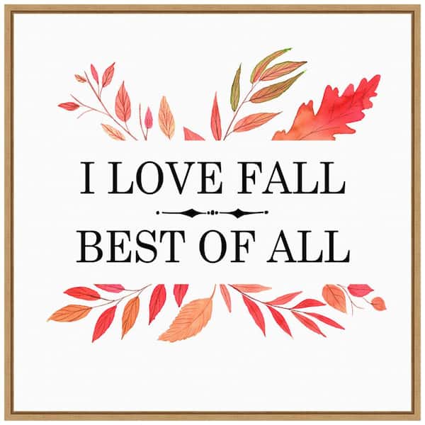 Amanti Art 22 in. Love FallFall/Thanksgiving Framed Canvas Box Wall Art