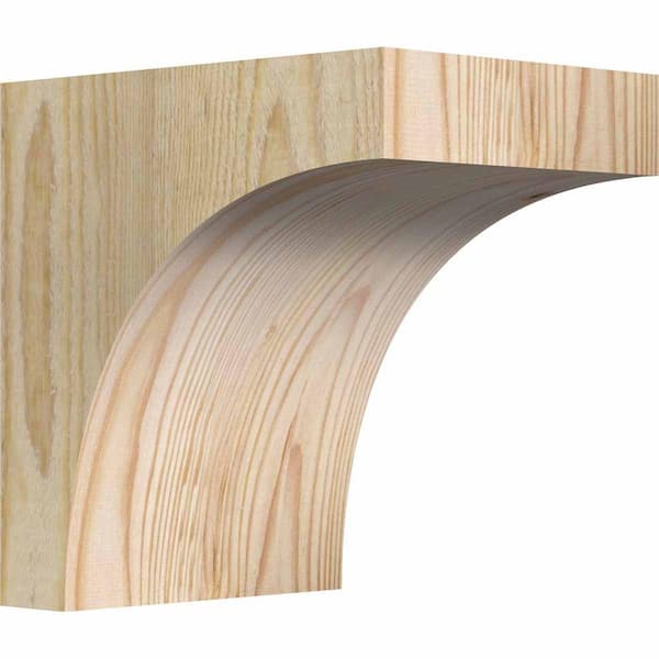 Ekena Millwork 6 in. x 8 in. x 8 in. Douglas Fir Huntington Rough Sawn Corbel