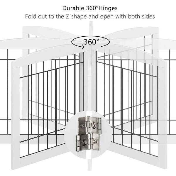 KIWDZFU Freestanding Foldable Indoor Dog Gate for Doorways and
