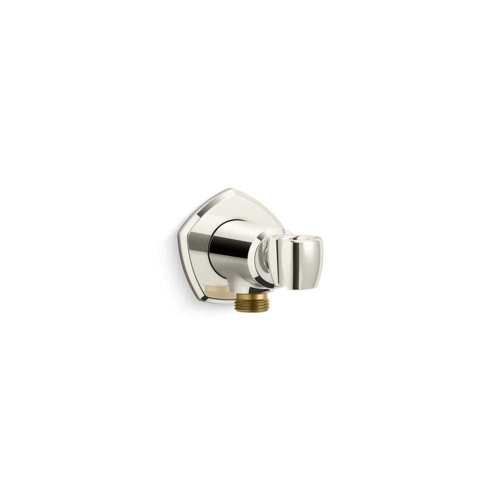Vibrant Polished Nickel Wall-Mount Handshower Holder with Check Valve