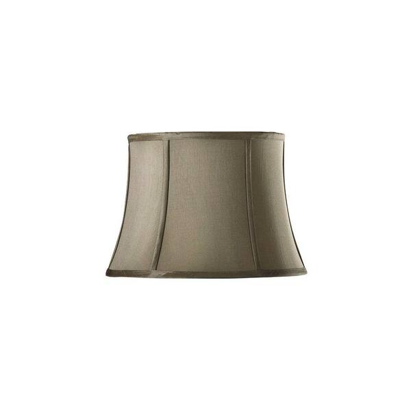 Home Decorators Collection Tapered Large 18 in. Diameter Grey Silk Blend Shade