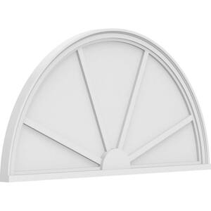 2 in. x 48 in. x 24 in. Half Round 4-Spoke Architectural Grade PVC Pediment Moulding