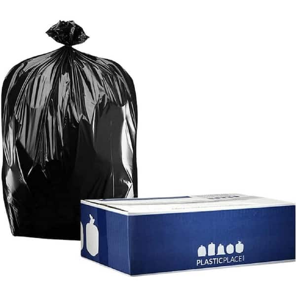 Plasticplace Black Garbage Bags,12-16 Gallon,24x31,1.2 mil, 250/Case
