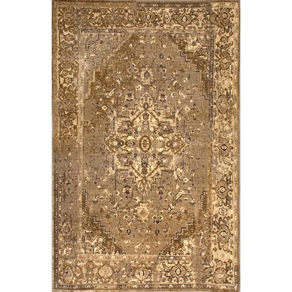 nuLOOM Reiko Vintage Persian Natural Doormat 3 ft. x 5 ft. Indoor Area Rug