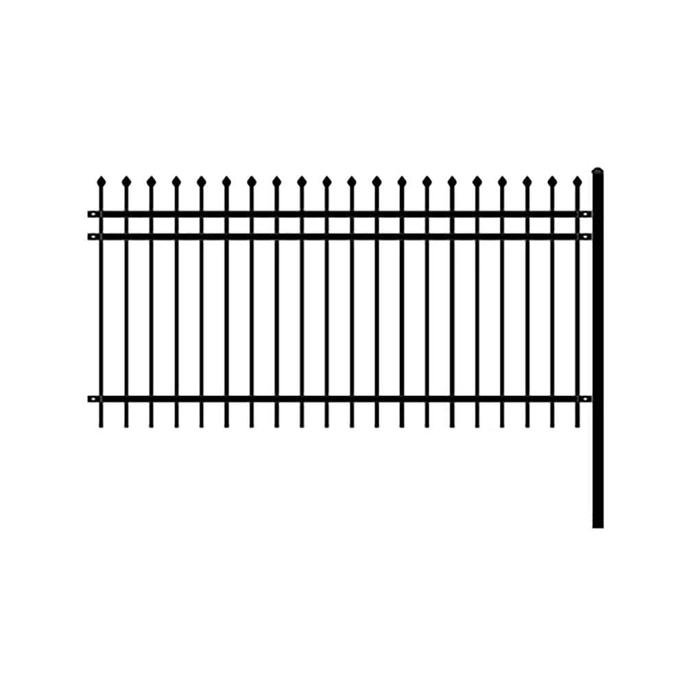 Rome Style Black Steel Garden Fence 8 x 4 ft