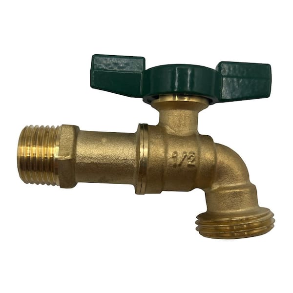 1/2 in. MIP x 3/4 in. MHT Heavy duty Quarter Turn Brass Hose Bib