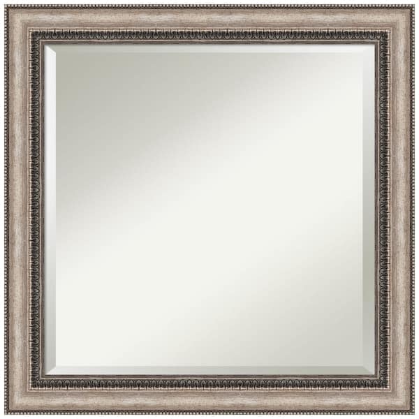 Amanti Art Lyla Ornate Silver 24.25 in. H x 24.25 in. W Framed Wall Mirror
