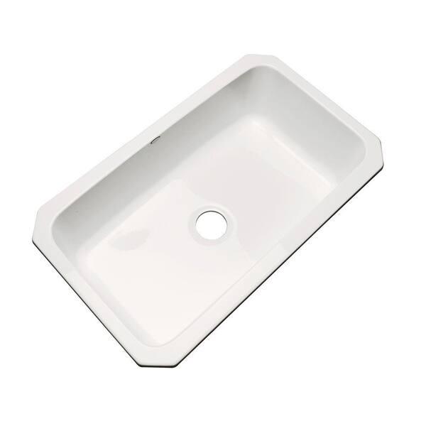 Thermocast Manhattan Undermount Acrylic 33 in. Single Bowl Kitchen Sink in Biscuit