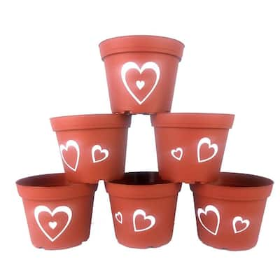 terra cotta pots plastic pack teku hearts