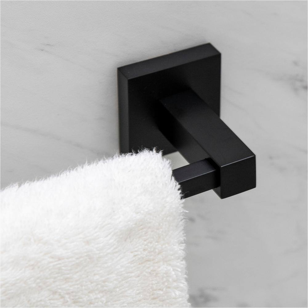 Matte Black Modern 3-Piece Bathroom Hardware Set