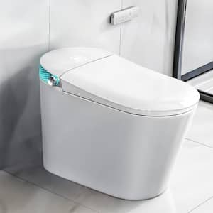 Elongated Smart Toilet 1.28GPF with Heated Bidet Seat Auto Open,Warm Water Sprayer,Dryer and Remote Control in White