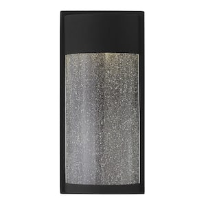 Shelter 1-Light Black LED Outdoor Wall Lantern Sconce