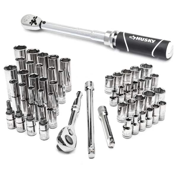 Husky 1/4 in. Drive Mechanics Tool Set with Drive Torque Wrench (51-Piece)  H50MTS4DTWCB - The Home Depot