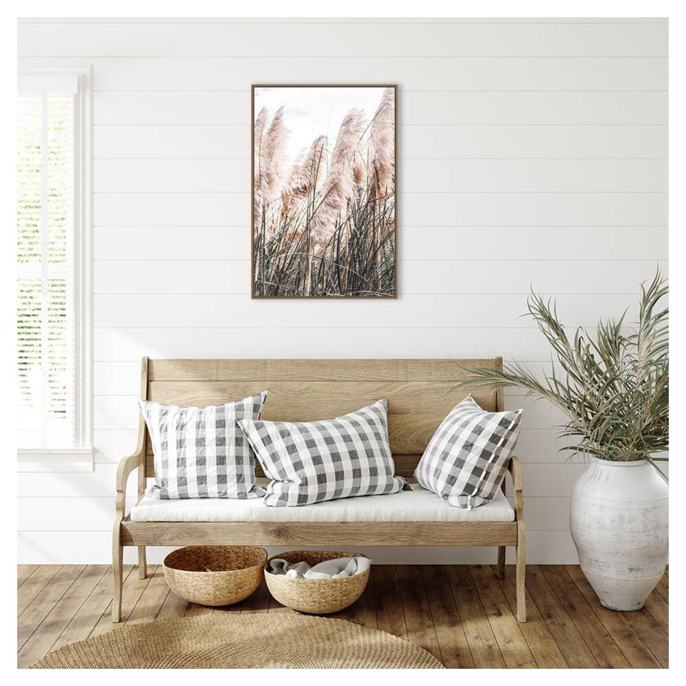 Pampas Grass Photography on Canvas with Bronze Frame