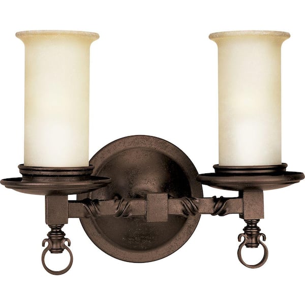 Progress Lighting Santiago Collection 2-Light Roasted Java Vanity Fixture