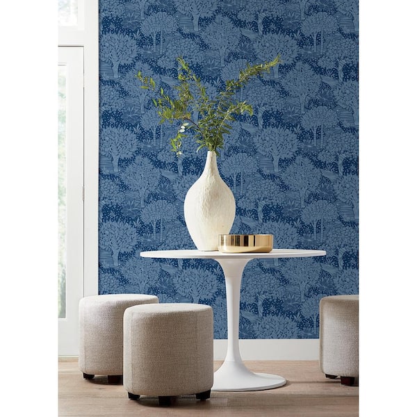 Perth Blue Vinyl Peel and Stick Wallpaper