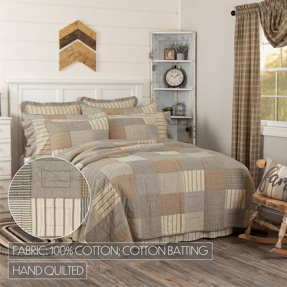 Sawyer Mill Charcoal Grey Cotton Patchwork Twin Quilt