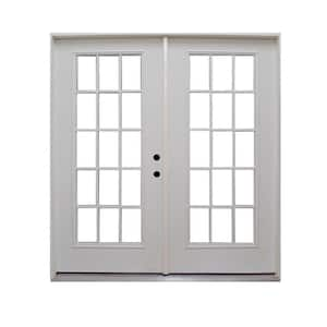 60 in. x 80 in. Element Series Retrofit Prehung Left-Hand Inswing White Primed Steel Patio Door