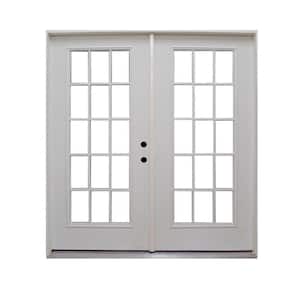 72 in. x 80 in. Element Series Retrofit Prehung Left-Hand Inswing White Primed Steel Patio Door
