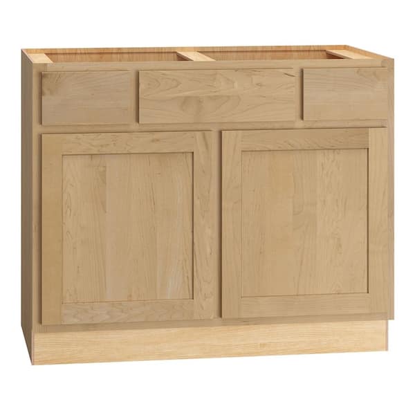 QuickShip Cottage 42 in. W x 21 in. D x 34.5 in. H Assembled Shaker Bath Sink Base Cabinet in Canopy Partial Overlay